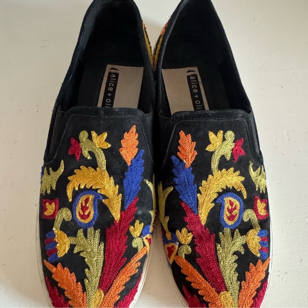 Alice + Olivia‎ Sasha floral embroidered slip on shoes size 39.5 (US 9) - Picture 6 of 12